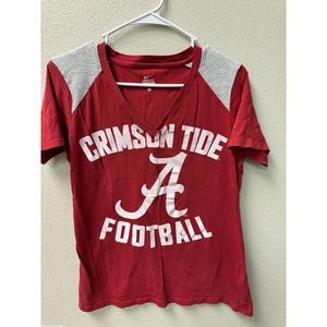 Nike Women's Alabama‎ Football V-Neck T-Shirt Size Large Red